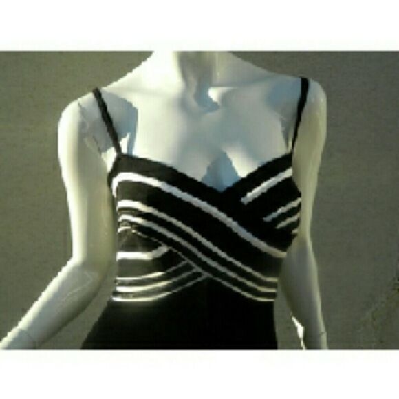 Vintage Tadashi Dress Sexy Bandage Black & White B - Picture 3 of 4
